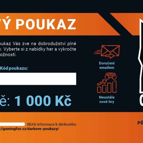 Dárkový poukaz 1 000 Kč - tmavý