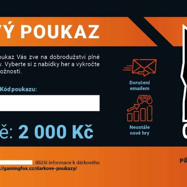 Dárkový poukaz 2 000 Kč - tmavý