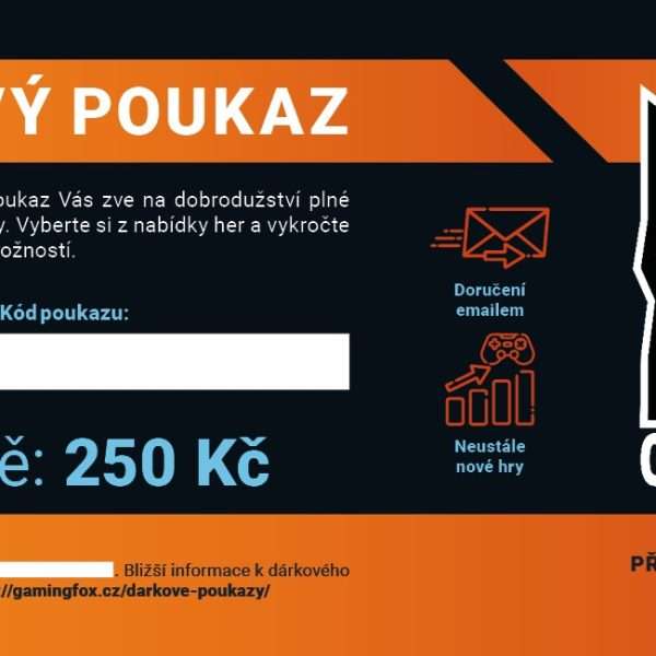 Dárkový poukaz 250 Kč - tmavý